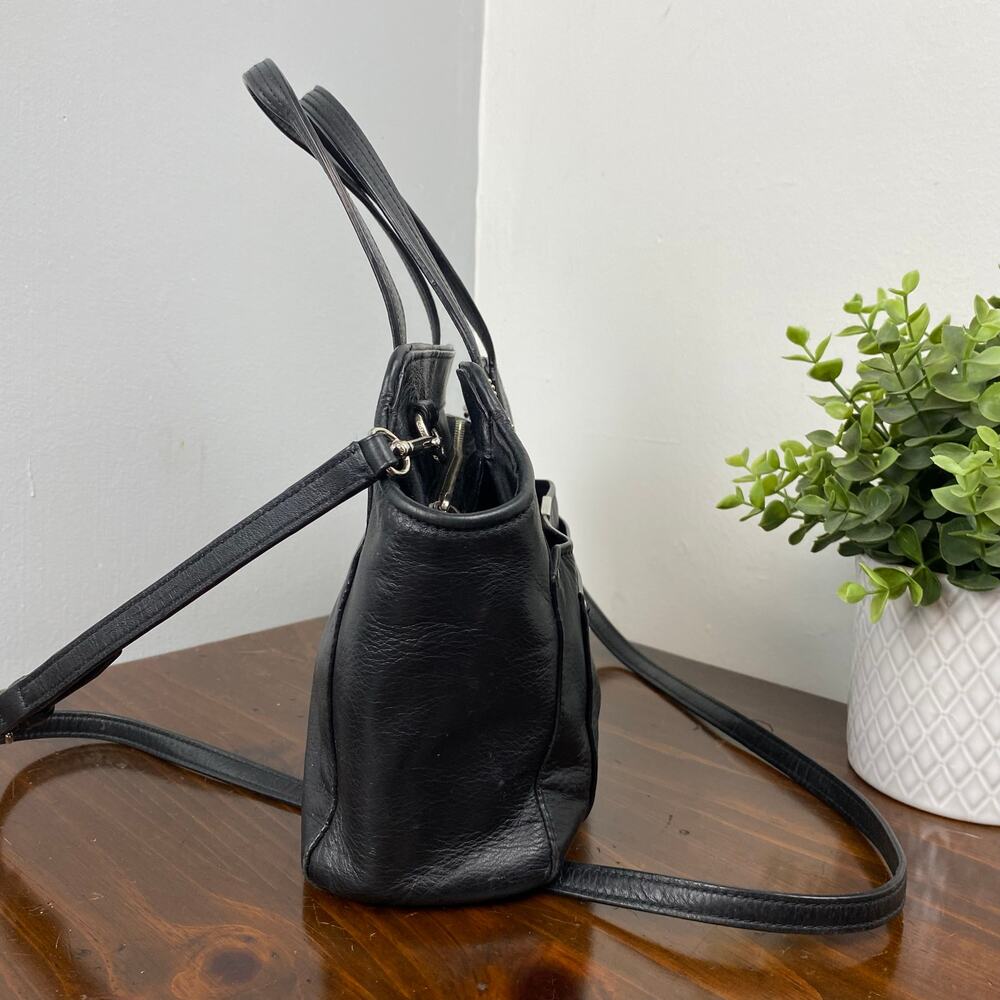Coach Taylor Black Leather Bette Mini Tote Cross Body Handbag F32944 - Picture 2 of 14